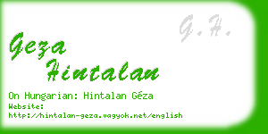 geza hintalan business card