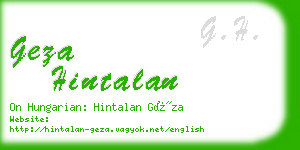 geza hintalan business card